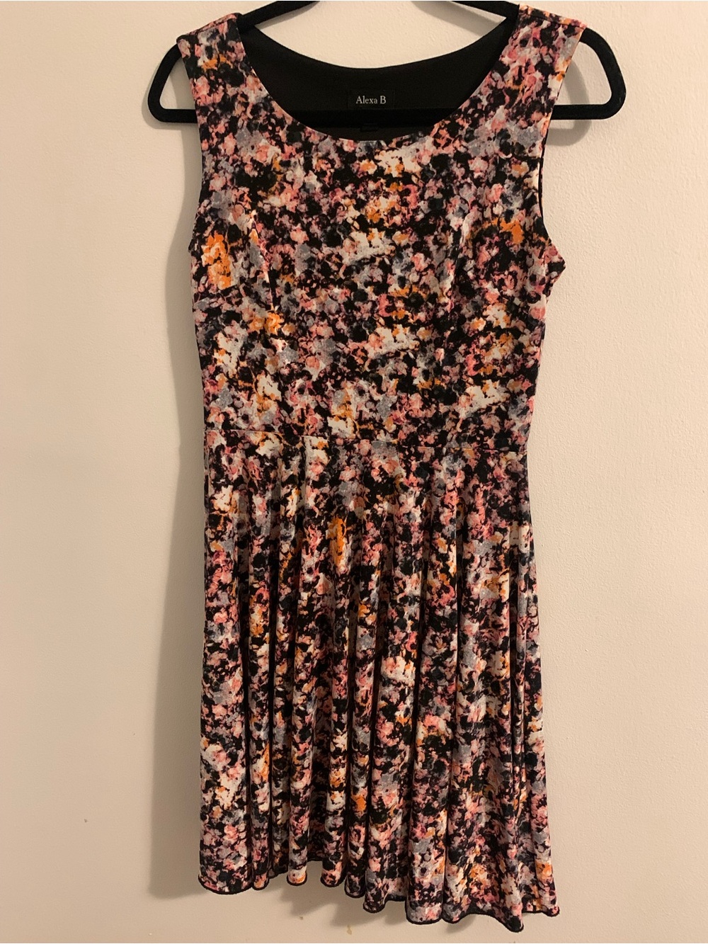 Alexa B Floral Midi Dress in Pink & Black